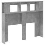 vidaXL Tête de lit à LED gris béton 120x18 5x103 5cm bois d'ingénierie