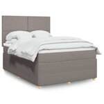 vidaXL Sommier à lattes de lit avec matelas Taupe 160x200 cm Tissu
