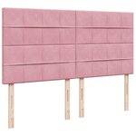 vidaXL Sommier à lattes de lit avec matelas Rose 180x200 cm Velours
