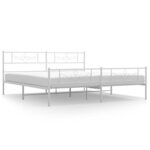 vidaXL Cadre de lit métal sans matelas et pied de lit blanc 200x200 cm