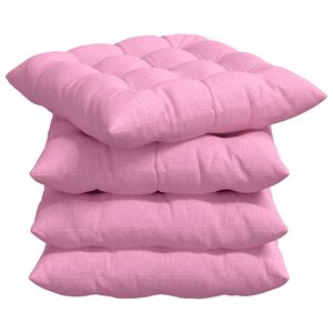 vidaXL Coussins de siège 2 Pièces Rose 40 x 40 x 6 cm tissu