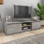 vidaXL Meuble TV Gris béton 140x40x35 5 cm Bois d'ingénierie