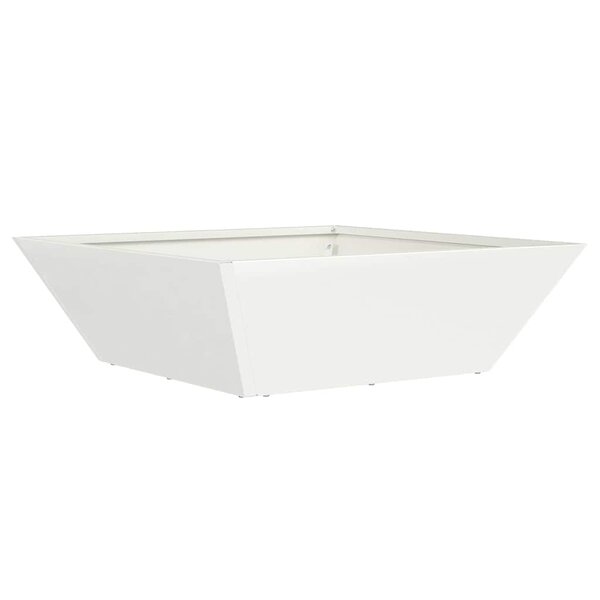 vidaXL Pot de jardin en forme de bol Blanc 50 x 50 x 15 cm Acier
