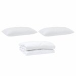Duvet avec coussins Argyle 3 Pièces Blanc 200 x 220 cm Microfibre