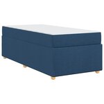 vidaXL Cadre de lit avec matelas Bleu 90 x 200 cm tissu