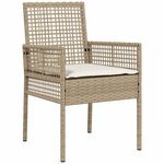 vidaXL Ensemble de jardin 5 pièces avec coussins en poly rotin beige