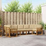 vidaXL Ensemble de canapés d'extérieur 7 Pièces Naturel et Beige