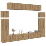 vidaXL Ensemble de meuble TV mural 8 Pièces chêne artisanal