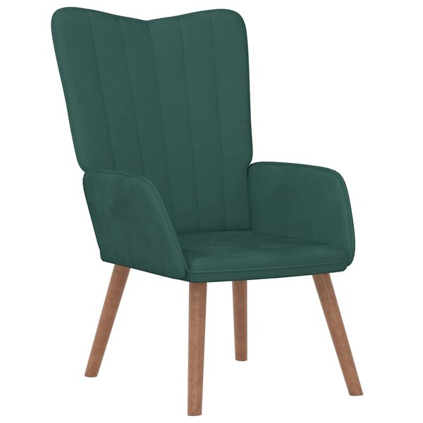 vidaXL Chaise de relaxation Vert foncé Velours