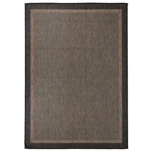 vidaXL Tapis à tissage plat d'extérieur 140x200 cm Marron foncé