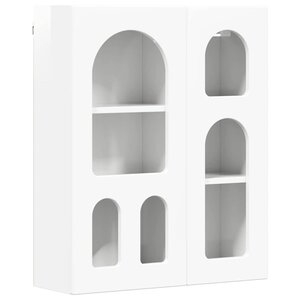vidaXL Armoire suspendue avec étagère Blanc brillant 59 x 20 x 71 5 cm