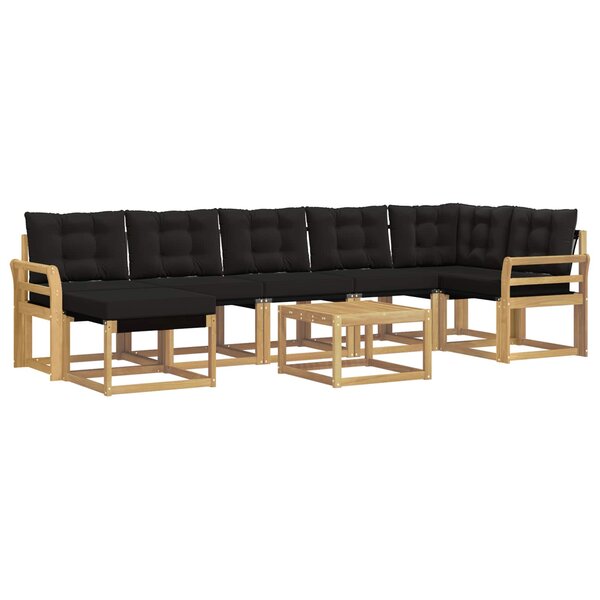 vidaXL Ensemble de canapés d'extérieur 8 pc Blanc et noir