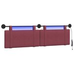 vidaXL Tête de lit suspendue Bordeaux Tissu