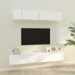 vidaXL Ensemble de meubles TV 6 Pièces Blanc Bois d'ingénierie