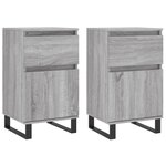 vidaXL Buffets 2 Pièces sonoma gris 40x35x70 cm bois d'ingénierie