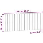 vidaXL Tête de lit murale 147x3x60 cm Bois massif de pin