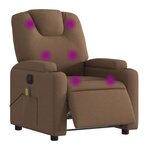 vidaXL Fauteuil inclinable de massage électrique marron tissu