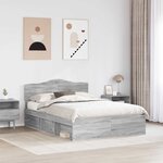vidaXL Cadre de lit Gris Sonoma 160 x 200 cm Pin massif