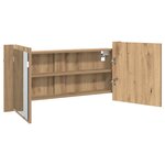 vidaXL Cabinet Miroir LED avec porte Chêne artisanal 100 x 12 x 45 cm