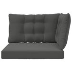 vidaXL Coussin de canapé d'extérieur 3 Pièces Anthracite Polyester