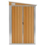 vidaXL Abri de jardin mural Marron 118x194x178 cm Métal galvanisé