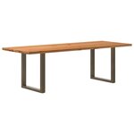 vidaXL Table à manger marron clair bois de chêne massif rectangulaire