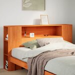 vidaXL Tête de lit avec rangement cire marron 140cm bois massif de pin
