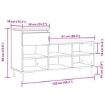 vidaXL Armoire à chaussure Blanc brillant 102x36x60 cm Bois ingénierie