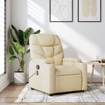 vidaXL Fauteuil inclinable de massage crème tissu