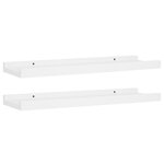 vidaXL Étagères à rebord pour cadre photo 2 Pièces Blanc 40x9x3 cm MDF
