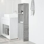 vidaXL Armoire de salle de bain étroite avec roulettes sonoma gris
