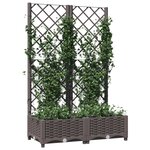 vidaXL Jardinière avec treillis Marron 80x40x121 5 cm PP