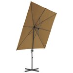 vidaXL Parasol de jardin avec base portable taupe