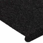 vidaXL Tapis d'escalier auto-adhésifs 15 Pièces 65x24 5x3 5 cm Noir