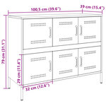 vidaXL Buffet jaune moutarde 100 5x39x79 cm acier
