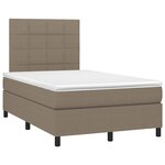 vidaXL Sommier à lattes de lit matelas et LED taupe 120x190 cm tissu