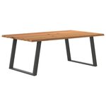 vidaXL Table à manger et bord naturel bois massif chêne rectangulaire