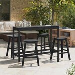 vidaXL Ensemble de bar de jardin 4 Pièces Noir HDPE