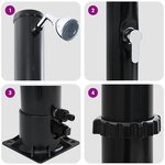 vidaXL Douche solaire extérieure Noir 217 cm PVC  aluminium