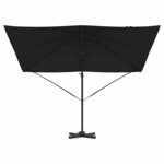 vidaXL Parasol Roma Noir 286 x 285 x 265 cm Polyester  Aluminium