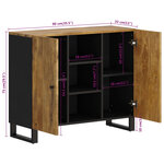 vidaXL Buffet avec 2 portes 90x33x75 cm bois massif de manguier