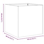 vidaXL Jardinière rouillé 40x40x40 cm acier inoxydable