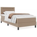vidaXL Lit à ressorts avec matelas Blanc et Cappuccino 90 x 200 cm