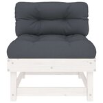 vidaXL Canapés centraux avec coussins 2 Pièces blanc bois de pin massif