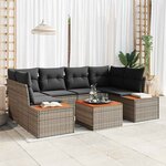 vidaXL Ensemble de canapé de jardin avec coussin 6 Pièces Gris Poly rotin