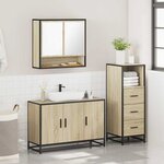 vidaXL Ensemble de meubles de salle de bain 3 Pièces chêne sonoma