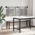 vidaXL Tête de lit suspendue Gris clair Velours