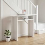 vidaXL Table console avec stockage Blanc brillant 100 x 39 5 x 75 cm