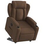 vidaXL Fauteuil inclinable Marron Tissu