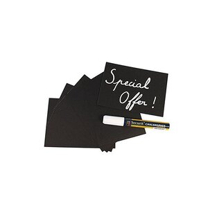 Set de 20 Ardoise A6 Noir + 1 Marqueur Craie SECURIT